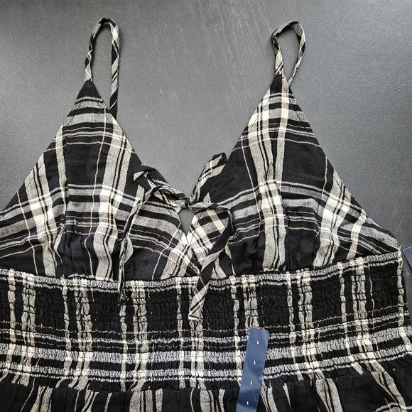 NWT - Lucky Brand Cotton/Modal Fully Lined Smocked Waist Midi Dress - Size L - Picture 10 of 16